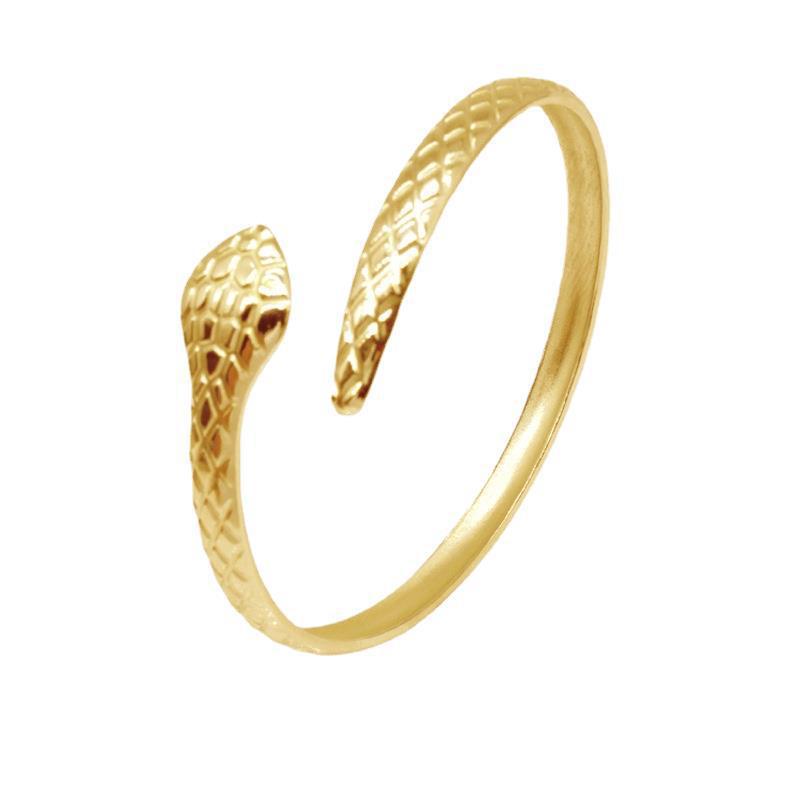 Pareja de zodiaco de serpentina abierta al por mayor pulsera de acero de acero inoxidable